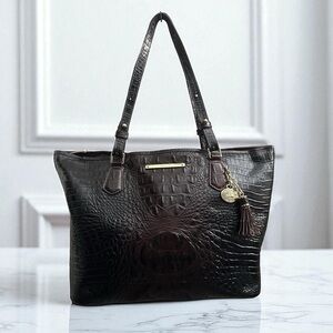 Brahmin Melbourne shoulder bag Dark Brown adjustable straps Gold Hardware